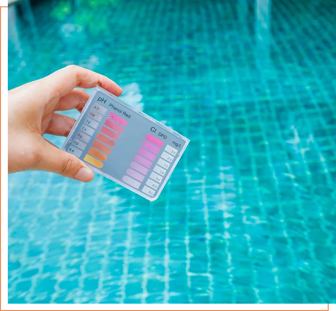 A person holding up a plastic container with water in it.